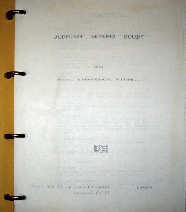 Judaism Beyond Doubt - Title Page